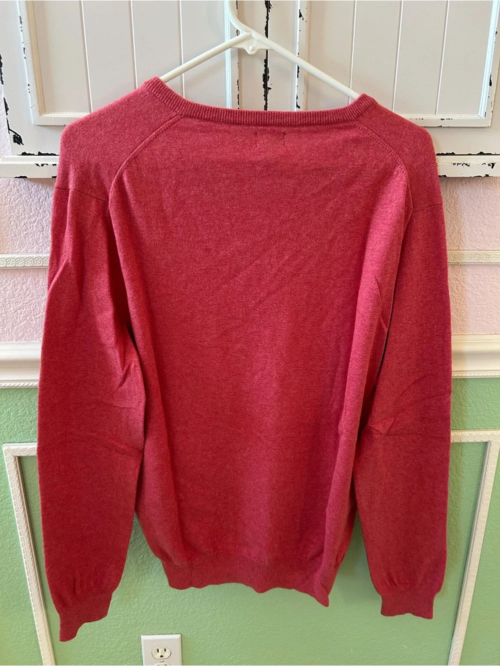 J. Crew Men’s V-Neck Sweater Red Long Sleeve Sz Medium